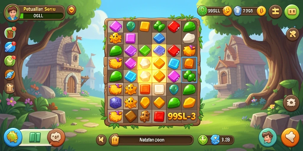 Tampilan gameplay seru dalam game Match-3 99SLL.