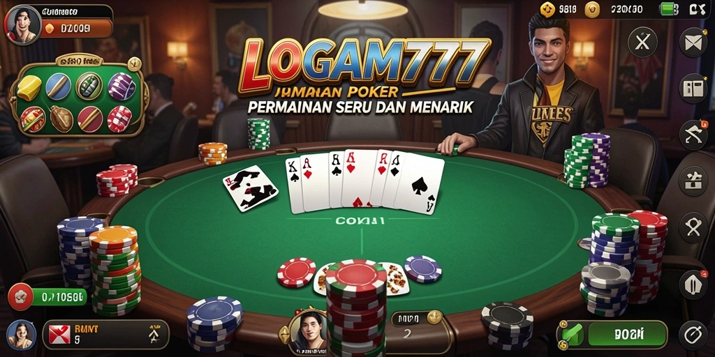Screenshot utama LOGAM777 menampilkan pengalaman bermain poker yang mendebarkan.