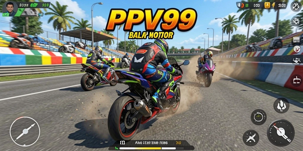Tampilan gameplay seru balapan motor di PPV99.